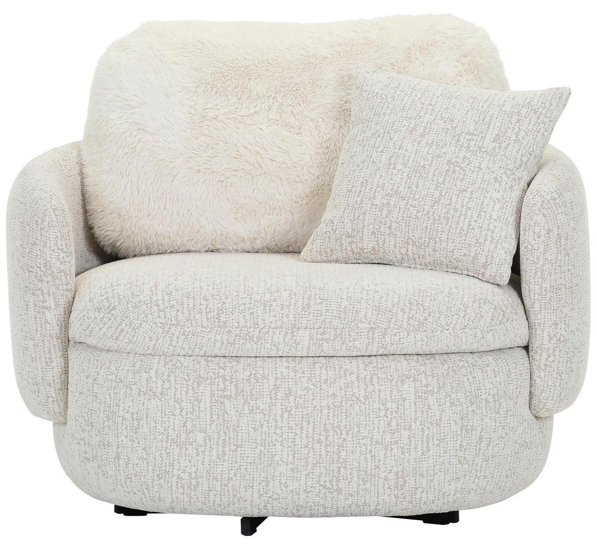 SESSEL in Chenille Beige  - Beige/Creme, Trend, Textil/Metall (103/70/100cm)