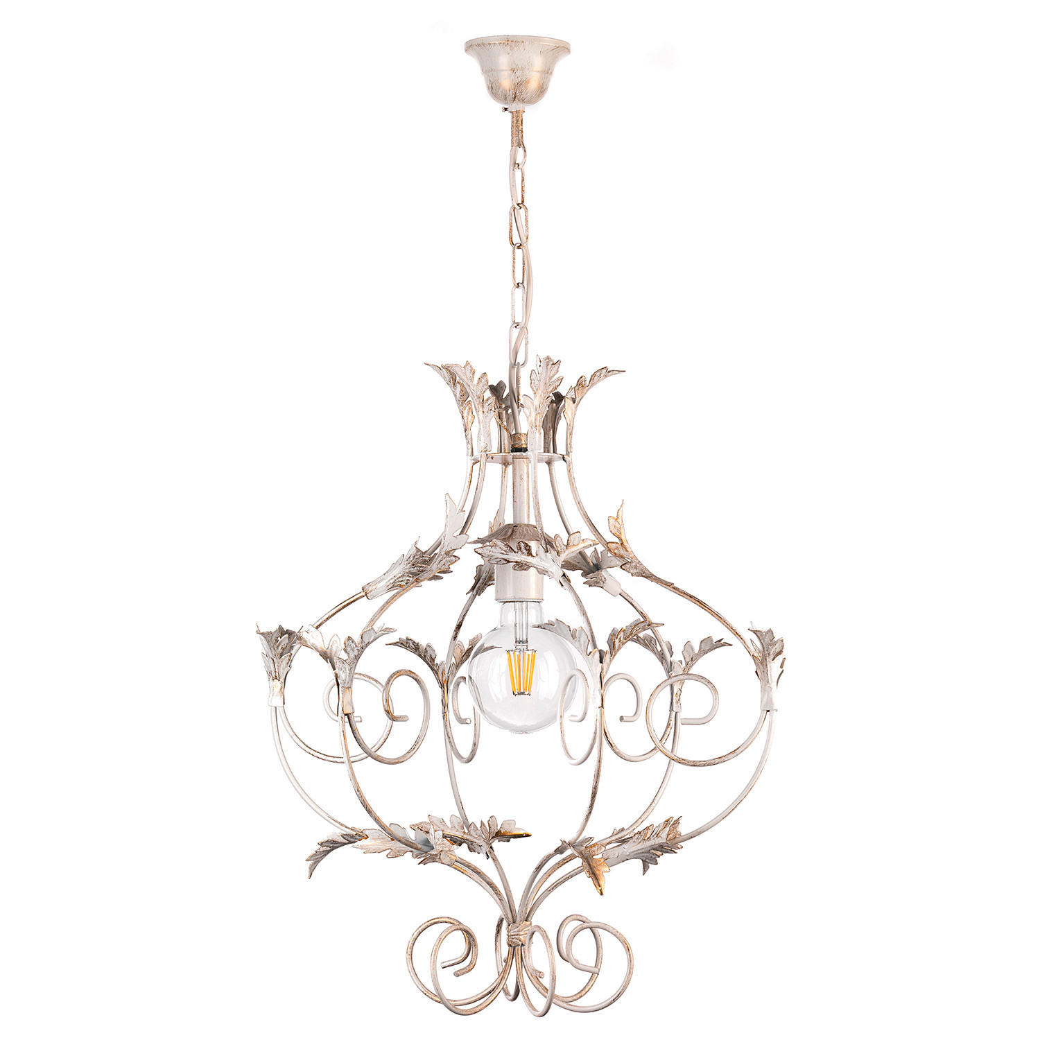 HÄNGELEUCHTE 45/105 cm  - Weiß, KONVENTIONELL, Metall (45/105cm)