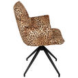 ARMLEHNSTUHL  in Eisen Jacquard  - Hellbraun/Schwarz, Design, Textil/Metall (59/89,5/63cm) - Novel