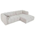 ECKSOFA in Chenille Creme  272/172 cm  - Creme/Schwarz, KONVENTIONELL, Kunststoff/Textil (272/172cm) - Carryhome