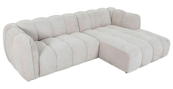 ECKSOFA in Chenille Creme  272/172 cm  - Creme/Schwarz, KONVENTIONELL, Kunststoff/Textil (272/172cm) - Carryhome