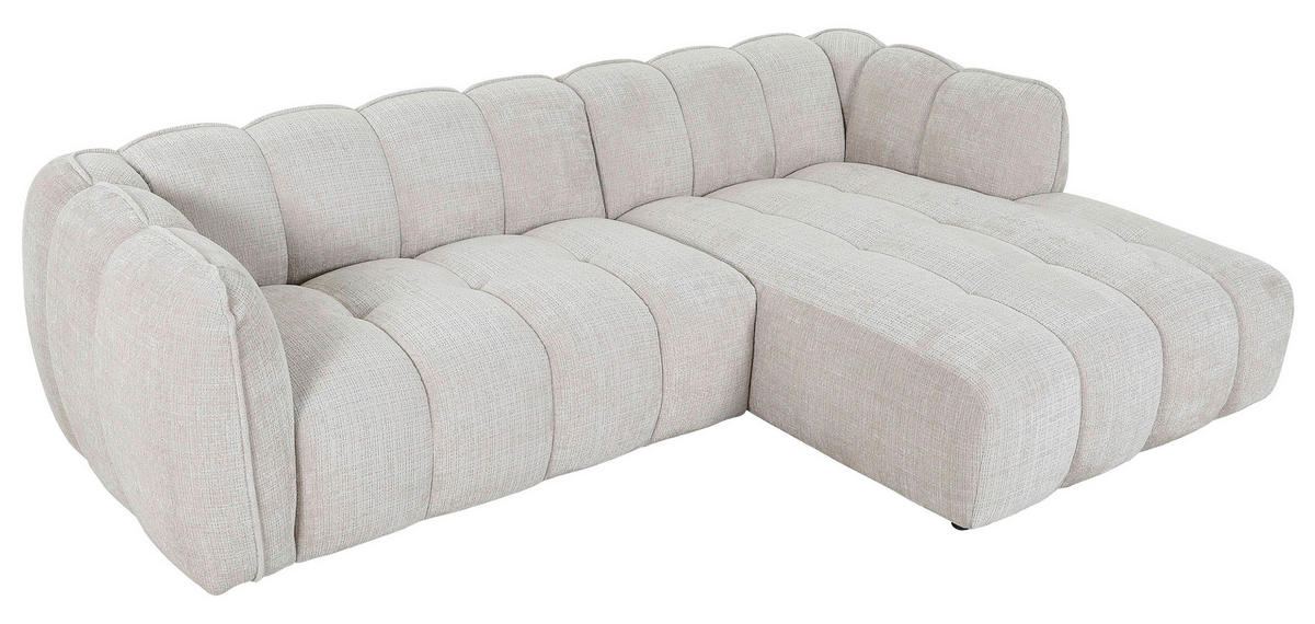 ECKSOFA in Chenille Creme  - Creme/Schwarz, Konventionell, Kunststoff/Textil (272/172cm) - Carryhome