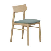 STOL  läderutbud, tygutbud   ekfärgad, blågrå  - blågrå/ekfärgad, Design, trä/plast (47/82/54cm) - Skovby