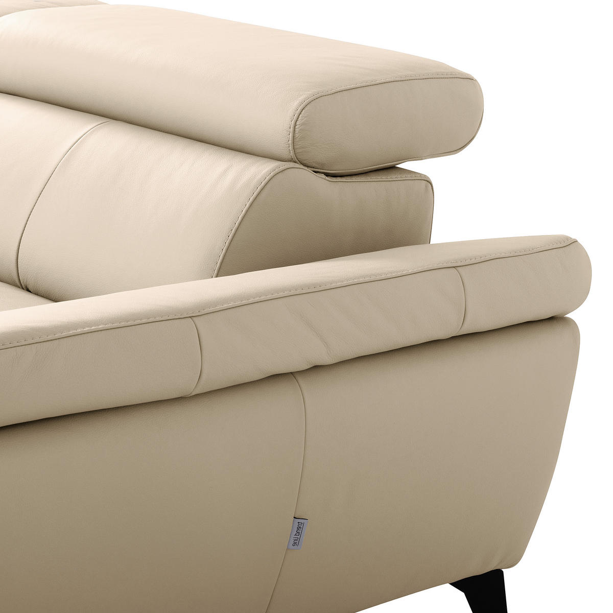 ECKSOFA  in Lederlook Echtleder Grau  - Schwarz/Grau, Design, Leder/Textil (252/179cm) - Livetastic