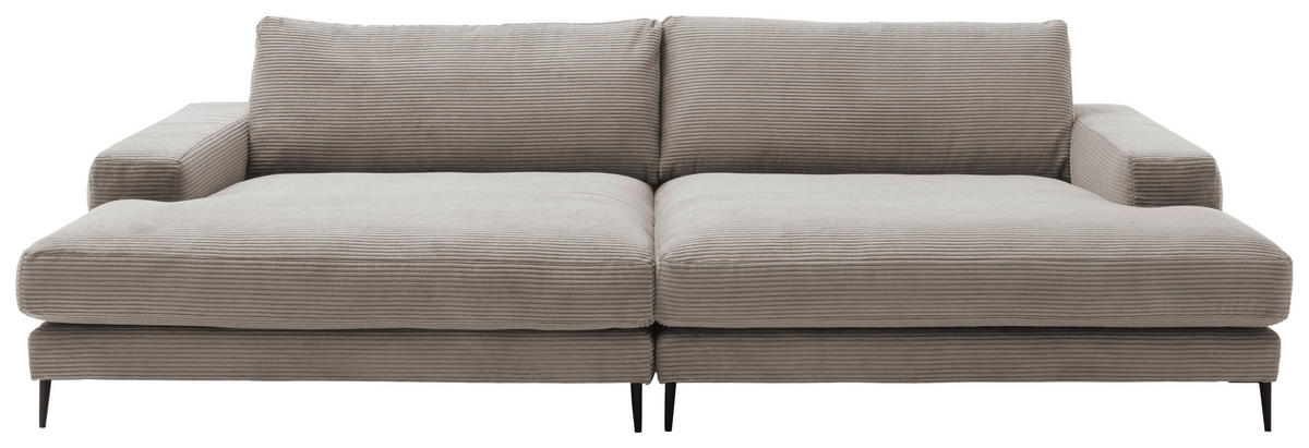 BIGSOFA Cord Taupe  - Taupe/Schwarz, Design, Textil/Metall (296/83/177cm) - Dieter Knoll