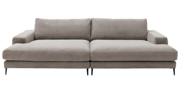 BIGSOFA Cord Taupe  - Taupe/Schwarz, Design, Textil/Metall (296/83/177cm) - Dieter Knoll