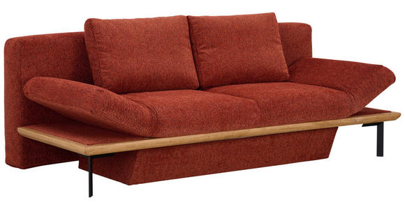 SCHLAFSOFA Chenille Rostfarben  - Rostfarben/Schwarz, Design, Holz/Textil (212/89/102cm) - Dieter Knoll