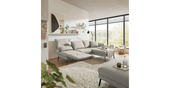 ECKSOFA  in Flachgewebe Naturfarben  255-365/175-224 cm  - Schwarz/Naturfarben, Design, Textil/Metall (255-365/175-224cm) - Dieter Knoll