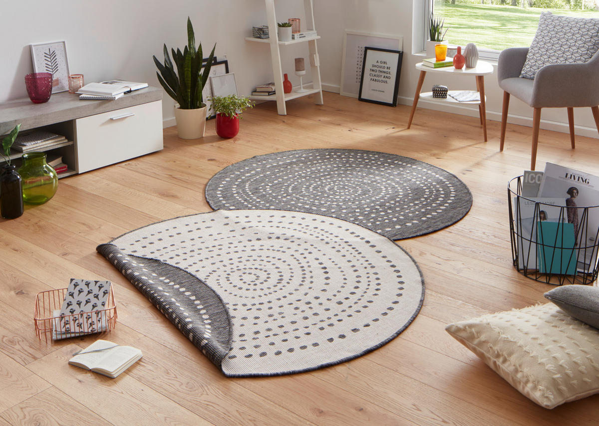 OUTDOORTEPPICH 200 cm Twin Creme, Grau  - Creme/Grau, Design, Kunststoff (200cm)