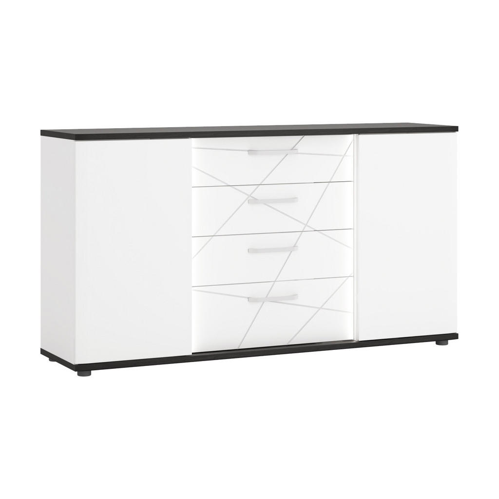 Kommode Venezia Eiche Dunkel/weiß B: 161,4 Cm