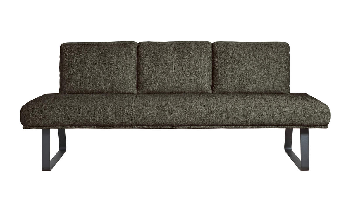 SITZBANK 209/92/78 cm  in Braun  - Schwarz/Braun, Design, Textil/Metall (209/92/78cm) - Dieter Knoll