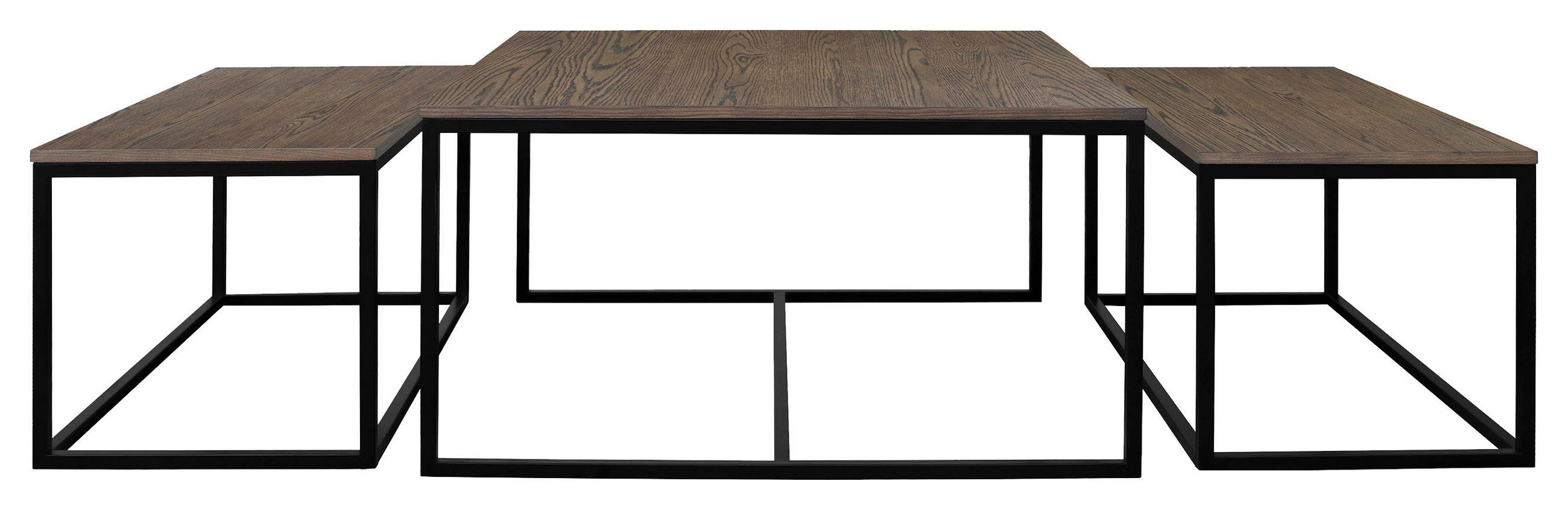SOFFBORD SET - brun/svart, Modern, metall/trämaterial (90/85/90/44/48/40cm) - Niels Andersson