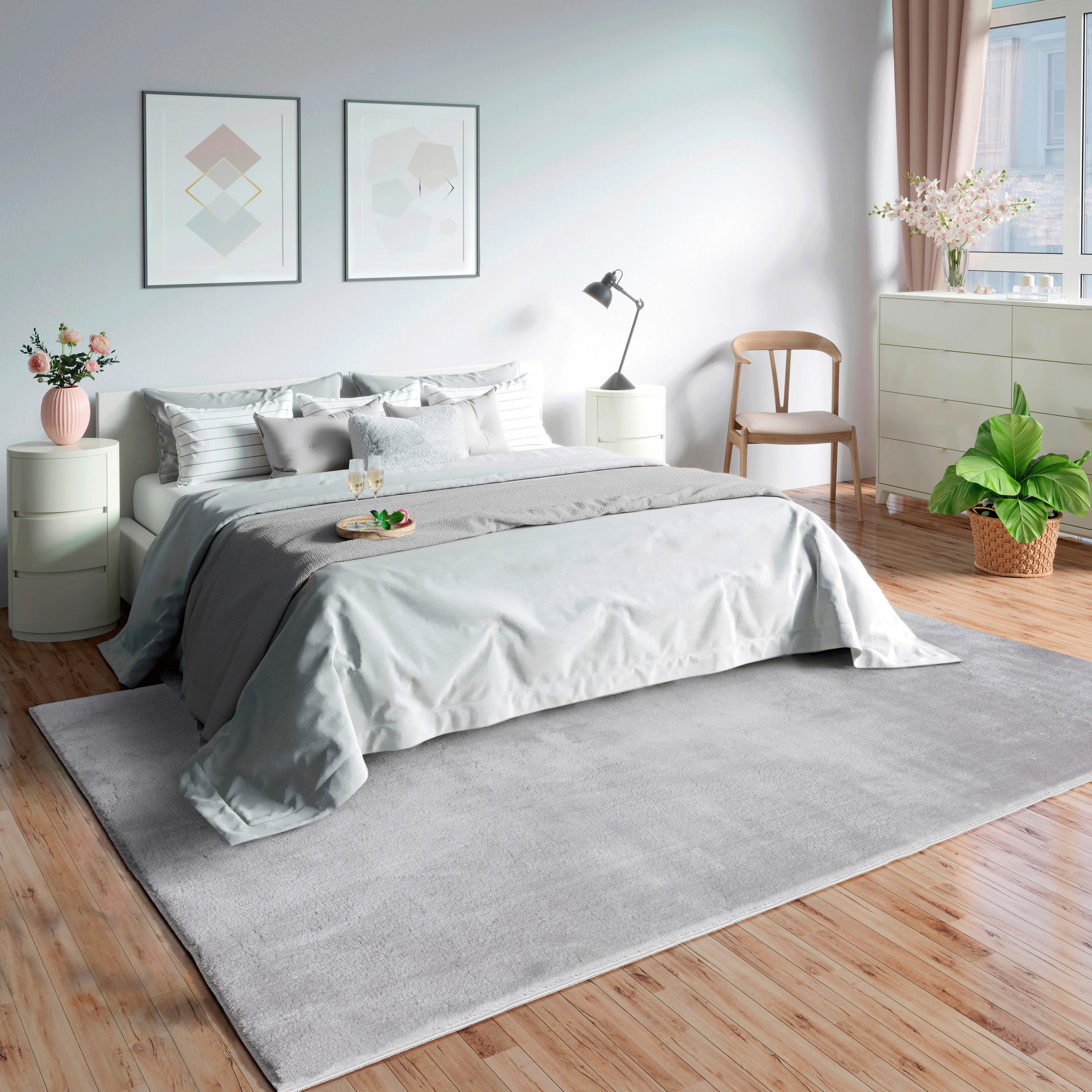 FELLTEPPICH 60/110 cm Loft Grau  - Grau, KONVENTIONELL, Textil (60/110cm) - Novel