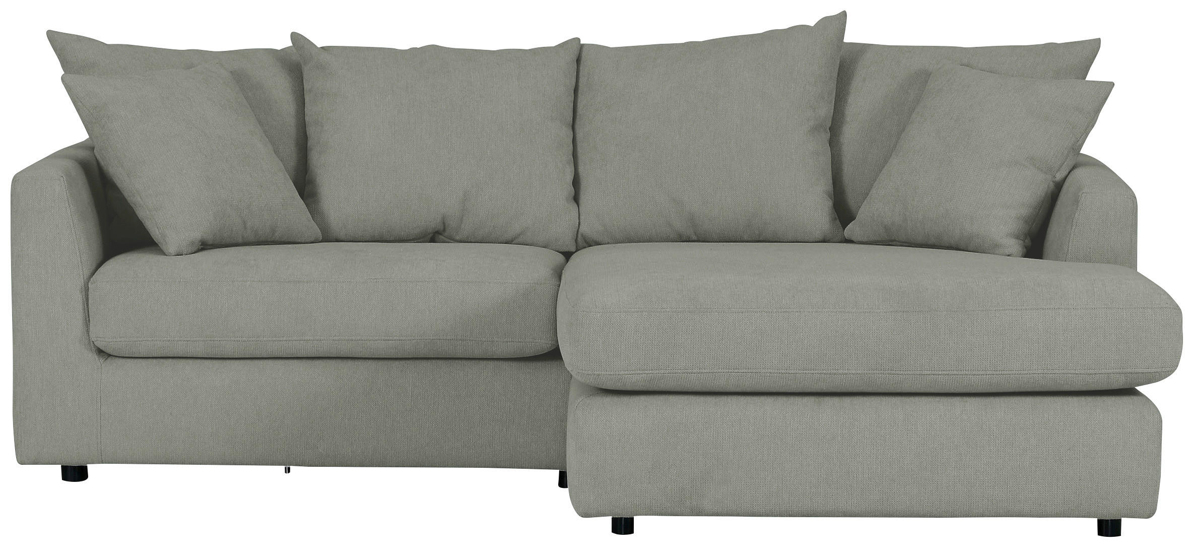 ECKSOFA in Flachgewebe Grün  - Schwarz/Grün, Design, Kunststoff/Textil (235/175cm) - home24