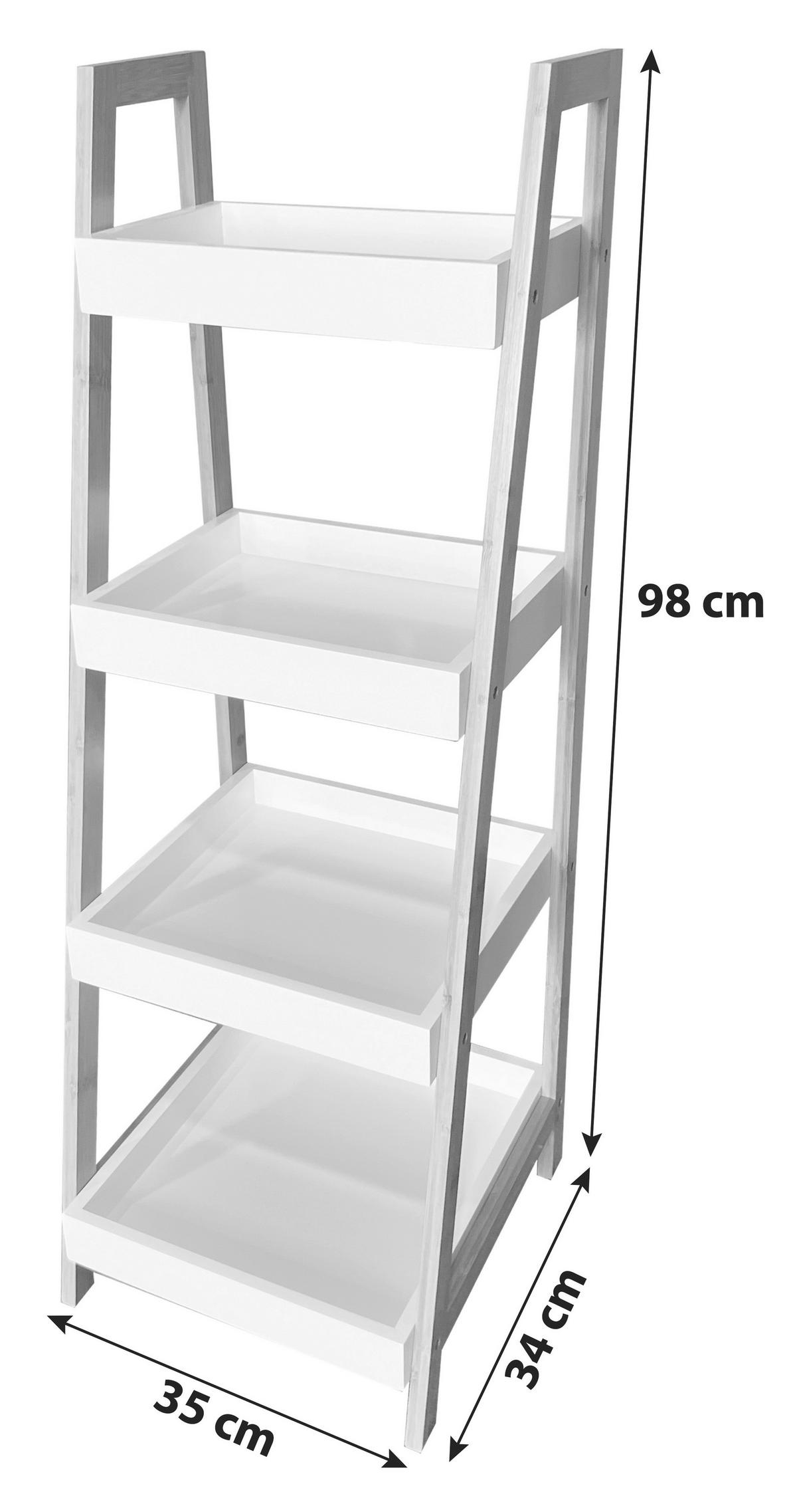 BADEZIMMERREGAL 34/98/35 cm  - Naturfarben/Weiß, Design, Naturmaterialien/Holzwerkstoff (34/98/35cm) - MID.YOU