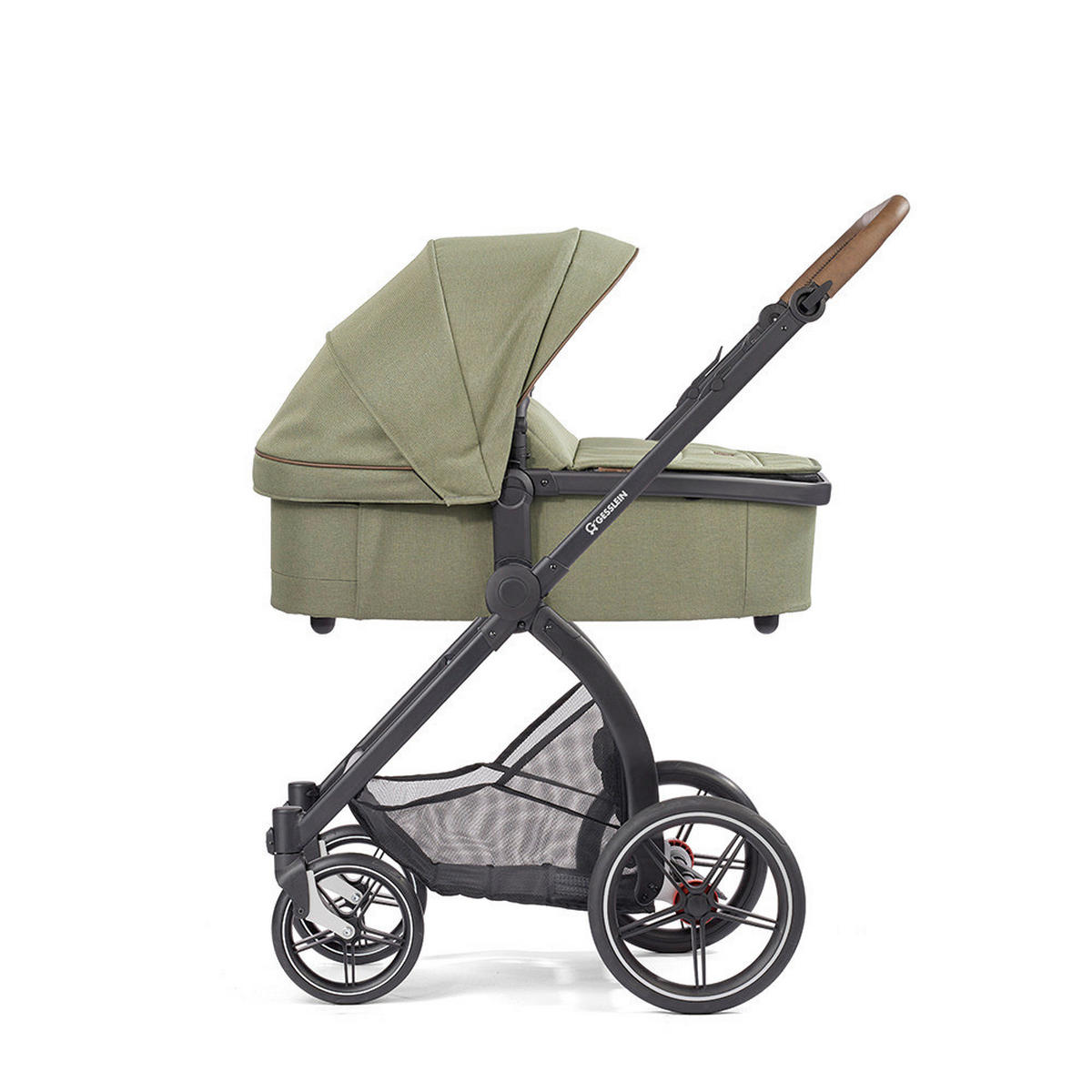 KOMBIKINDERWAGEN  FX4 Swing Set  Bärchen farngrün-tabak-grün  - Schwarz/Hellgrün, Basics, Textil (100/55/130cm) - Gesslein