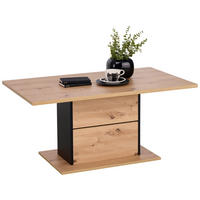 COUCHTISCH WOHNZIMMER 110/65/50 cm rechteckig Schwarz, Eiche Artisan  - Schwarz/Eiche Artisan, Design, Holzwerkstoff (110/65/50cm) - Hom`in