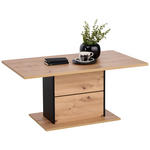 COUCHTISCH in Holzwerkstoff 110/65/50 cm  - Schwarz/Eiche Artisan, Design, Holzwerkstoff (110/65/50cm) - Hom`in