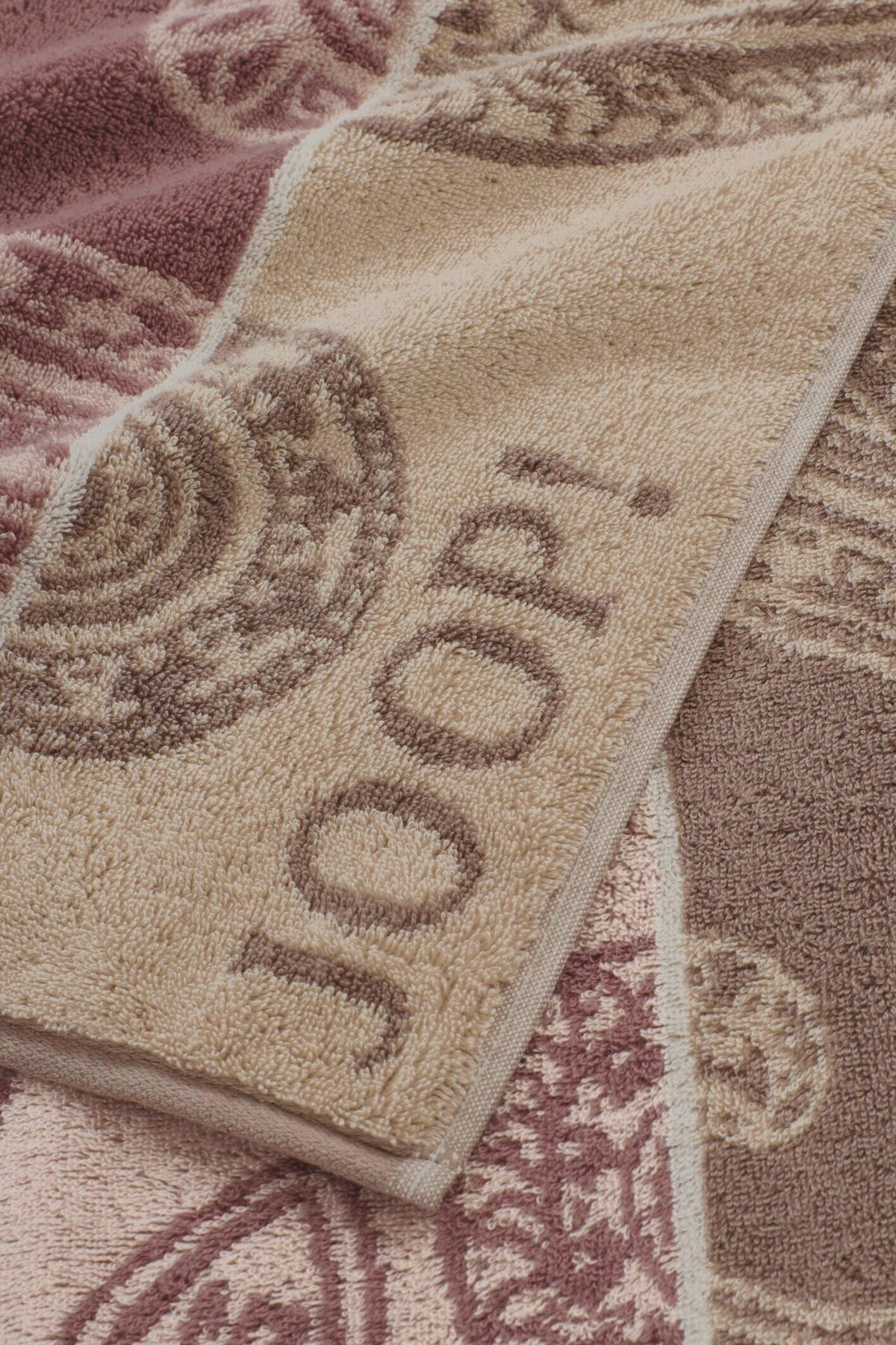 HANDTUCH Contour Paisley Beige, Mauve  - Beige/Mauve, Design, Textil (50/100cm) - Joop!