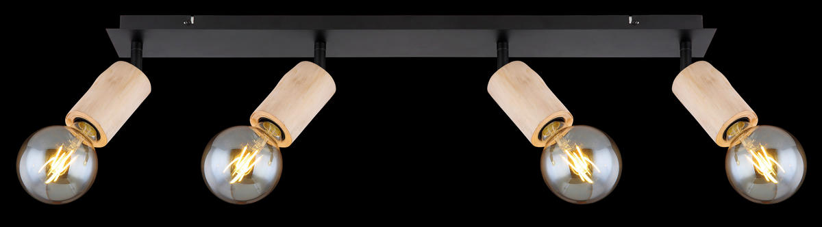 STRAHLER - Schwarz/Naturfarben, Basics, Holz/Metall (80/10/18cm) - Globo