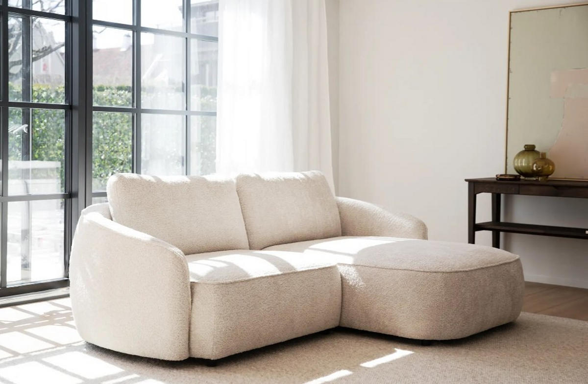 SOFFA i beige  - beige/svart, Klassisk, metall/trä (226/80/162cm) - Rowico