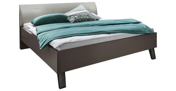 BETT 180/200 cm in Schieferfarben, Hellgrau, Graubraun - Schieferfarben/Graubraun, KONVENTIONELL, Holzwerkstoff/Textil (180/200cm) - Dieter Knoll