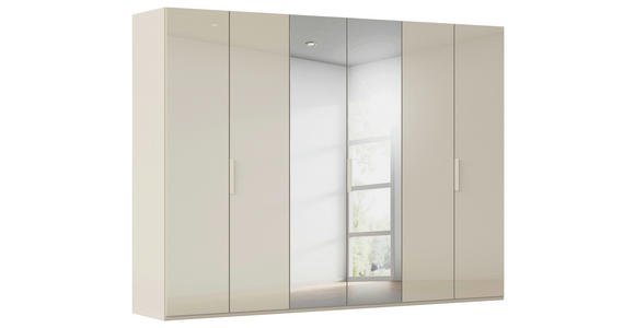 DREHTÜRENSCHRANK 301/235/61 cm,  in Champagner, 6-türig  - Champagner, Basics, Glas/Holzwerkstoff (301/235/61cm) - Novel