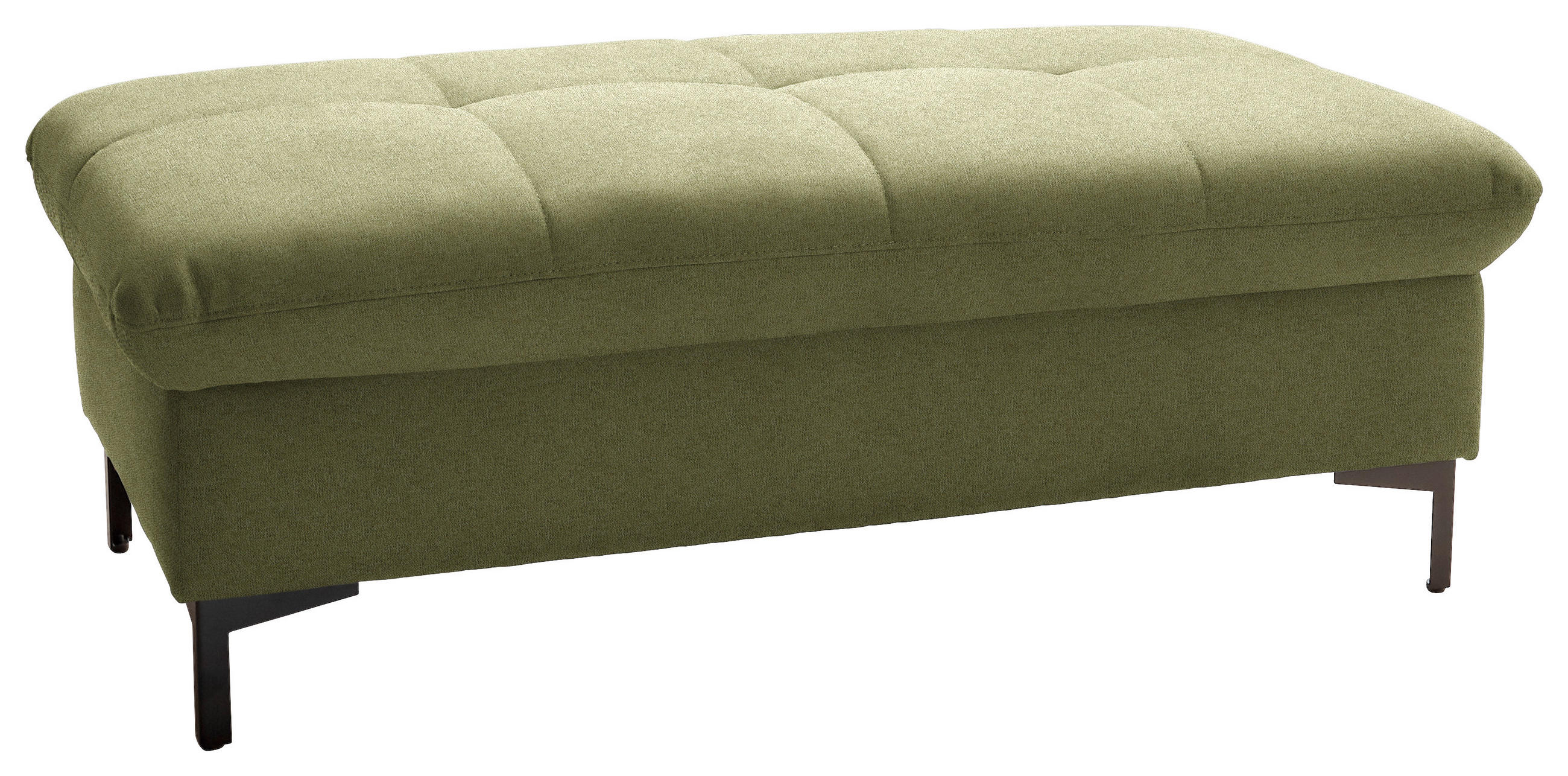 HOCKER in Textil Olivgrün  - Schwarz/Olivgrün, Design, Textil (124/46/68cm) - Xora