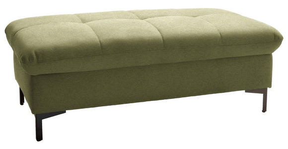 HOCKER in Textil Olivgrün - Schwarz/Olivgrün, Design, Textil (124/46/68cm) - Xora