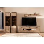 WOHNWAND  in Eichefarben  330/208/50 cm  - Eichefarben/Anthrazit, KONVENTIONELL, Glas/Holzwerkstoff (330/208/50cm) - Cantus