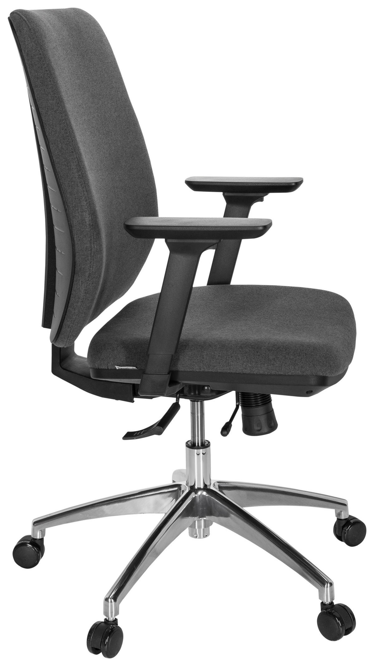 DREHSTUHL  in Flachgewebe Dunkelgrau  - Chromfarben/Dunkelgrau, MODERN, Kunststoff/Textil (74/123/63cm) - MID.YOU