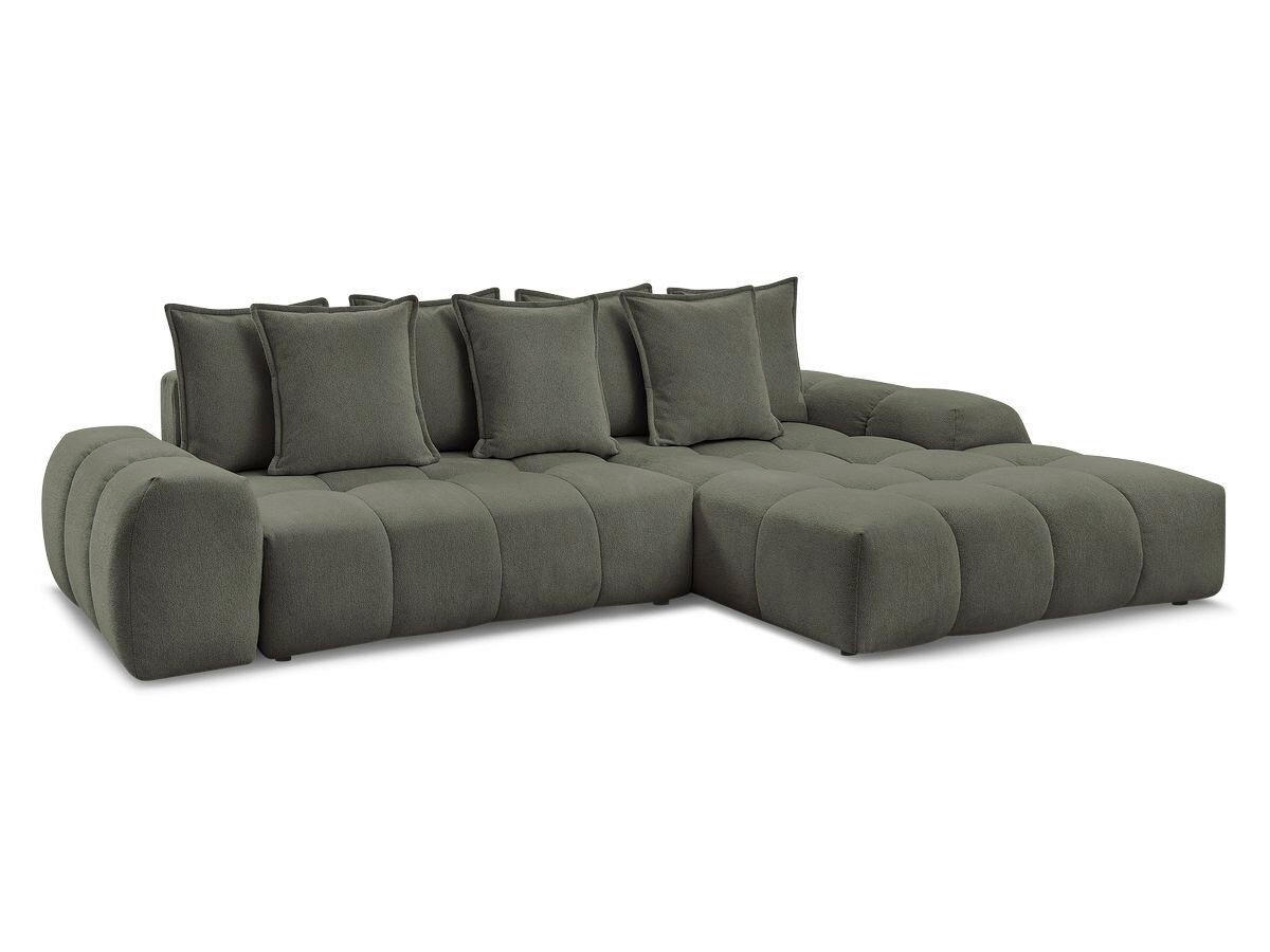 ECKSCHLAFSOFA EVEREST  mit Rücken echt, Armteil links, Armteil rechts Flachgewebe Grün  - Schwarz/Grün, MODERN, Kunststoff/Textil (318/180cm) - Livetastic