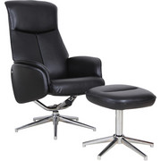 RELAKS FOTELJA - boje kroma/crna, Design, metal/tekstil (71/104-92/72,5-106cm) - Xora
