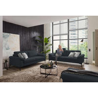 2,5-SITZER in Flachgewebe Anthrazit  - Anthrazit/Schwarz, Design, Textil/Metall (206/86/97cm) - Pure Home Lifestyle