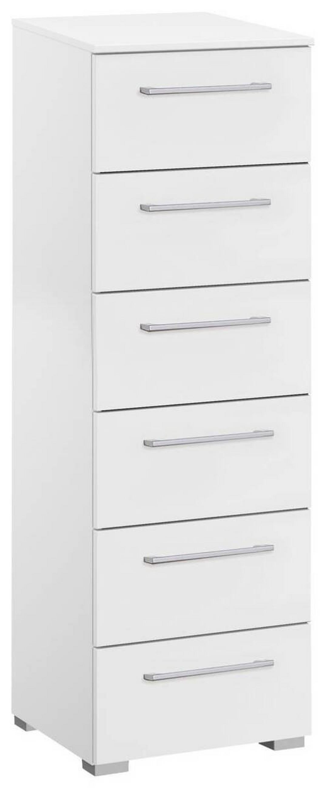 KOMMODE 40/119/42 cm  in Weiss  - Weiss/Silberfarben, Design, Holzwerkstoff/Kunststoff (40/119/42cm) - Novel
