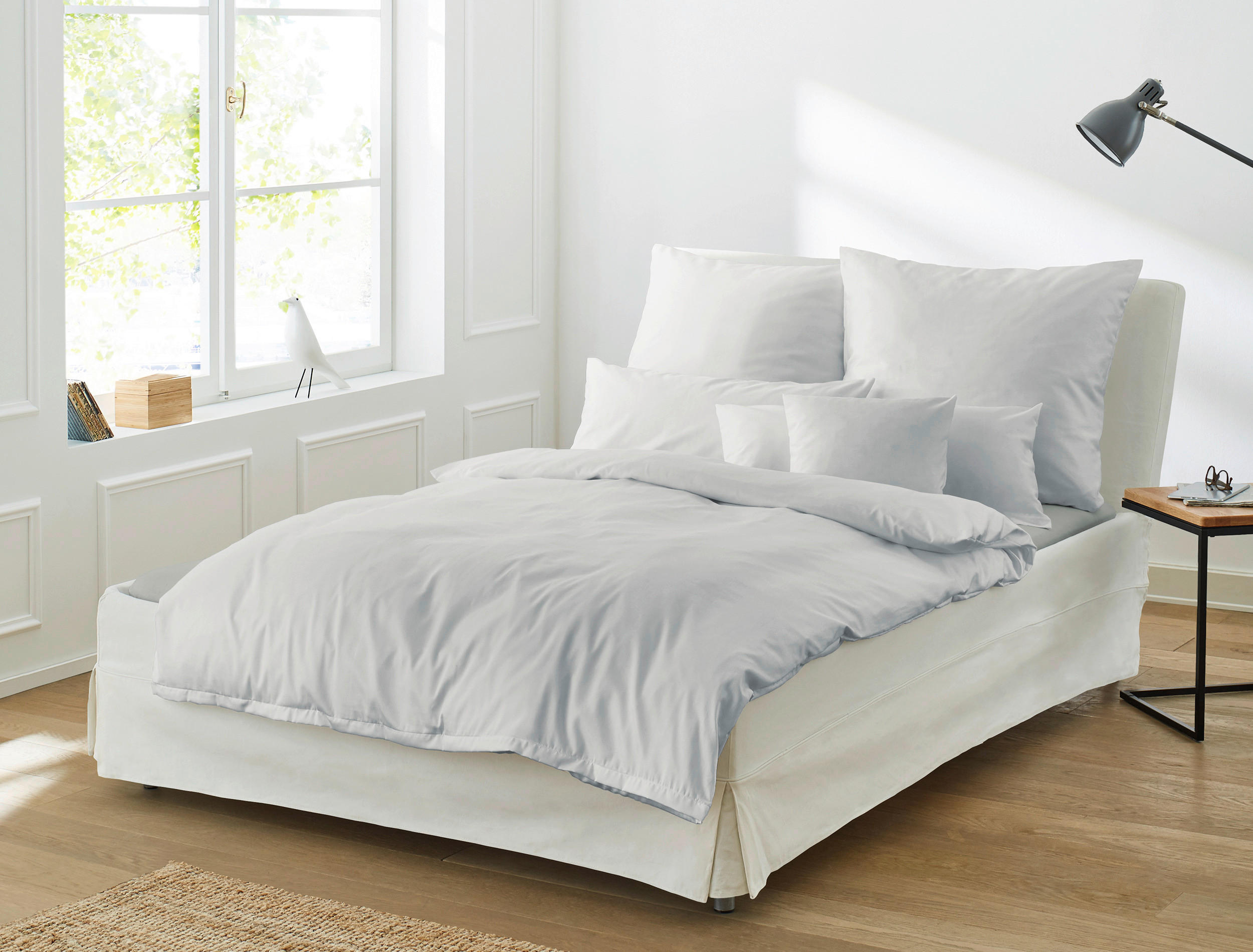 BETTWÄSCHE 200/220 cm Makosatin  - Grau, KONVENTIONELL, Textil (200/220cm)