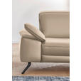 ECKSOFA Rivello in Echtleder Hellbraun Kopfteilverstellung  328/193 cm  - Hellbraun/Schwarz, Design, Leder/Metall (328/193cm) - Dieter Knoll