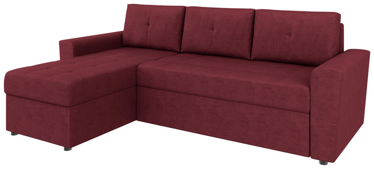 ECKSOFA TERMOLI Rot Jacquard  - Rot/Schwarz, Design, Kunststoff/Textil (231/155cm) - MID.YOU