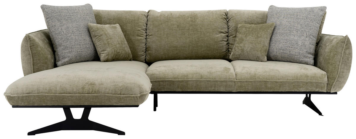 SOFFA i tyg taupe  - svart/taupe, Modern, metall/trä (293/93/187cm) - Hom`in