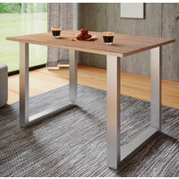 SCHREIBTISCH 140/50/76 cm  in Silberfarben, Sonoma Eiche  - Silberfarben/Sonoma Eiche, Design, Holzwerkstoff/Metall (140/50/76cm) - MID.YOU