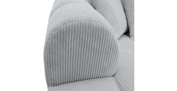 ECKSOFA Hellgrau Cord Zierkissen, Rücken echt  - Hellgrau/Schwarz, KONVENTIONELL, Kunststoff/Textil (162/313cm) - Carryhome