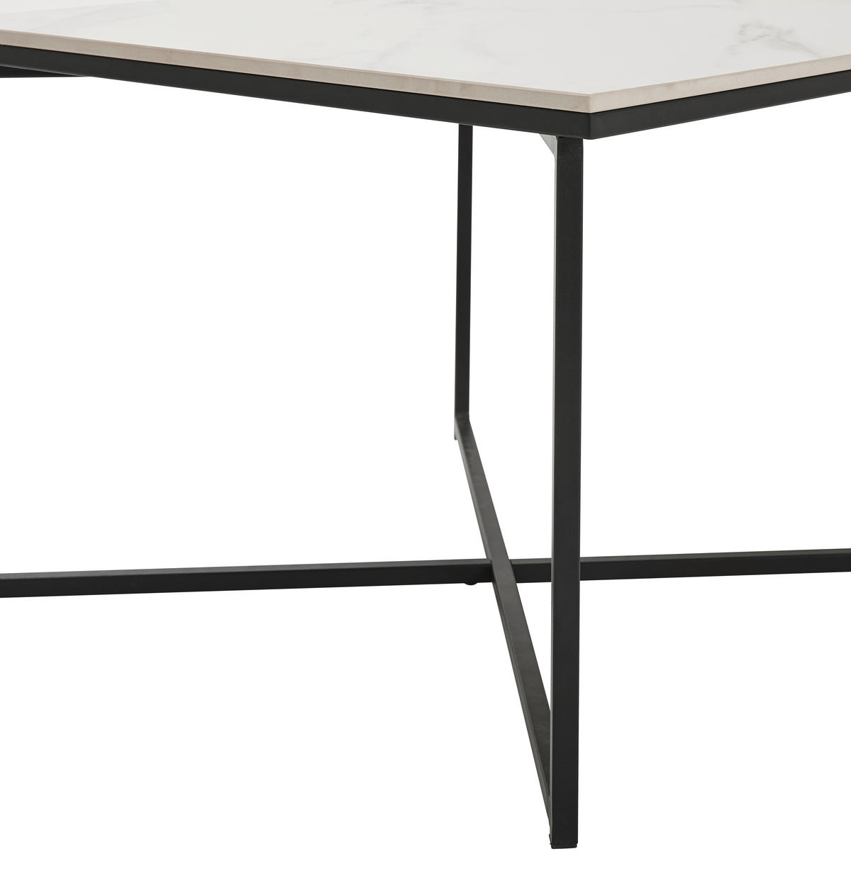 KONFERENČNÍ STOLEK, černá, bílá, kov, keramika, 60/43/60 cm - bílá/černá, Design, kov/keramika (60/43/60cm) - Livetastic