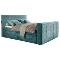 BOXSPRINGBETT 180/200 cm  in Petrol  - Petrol, KONVENTIONELL, Textil (180/200cm) - Carryhome