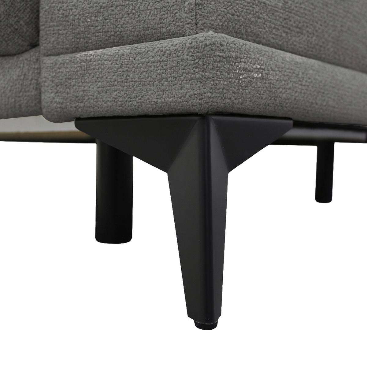 SCHLAFSOFA GRANDE in Chenille Dunkelgrau  - Dunkelgrau/Schwarz, Design, Textil/Metall (238/83/98cm) - MID.YOU