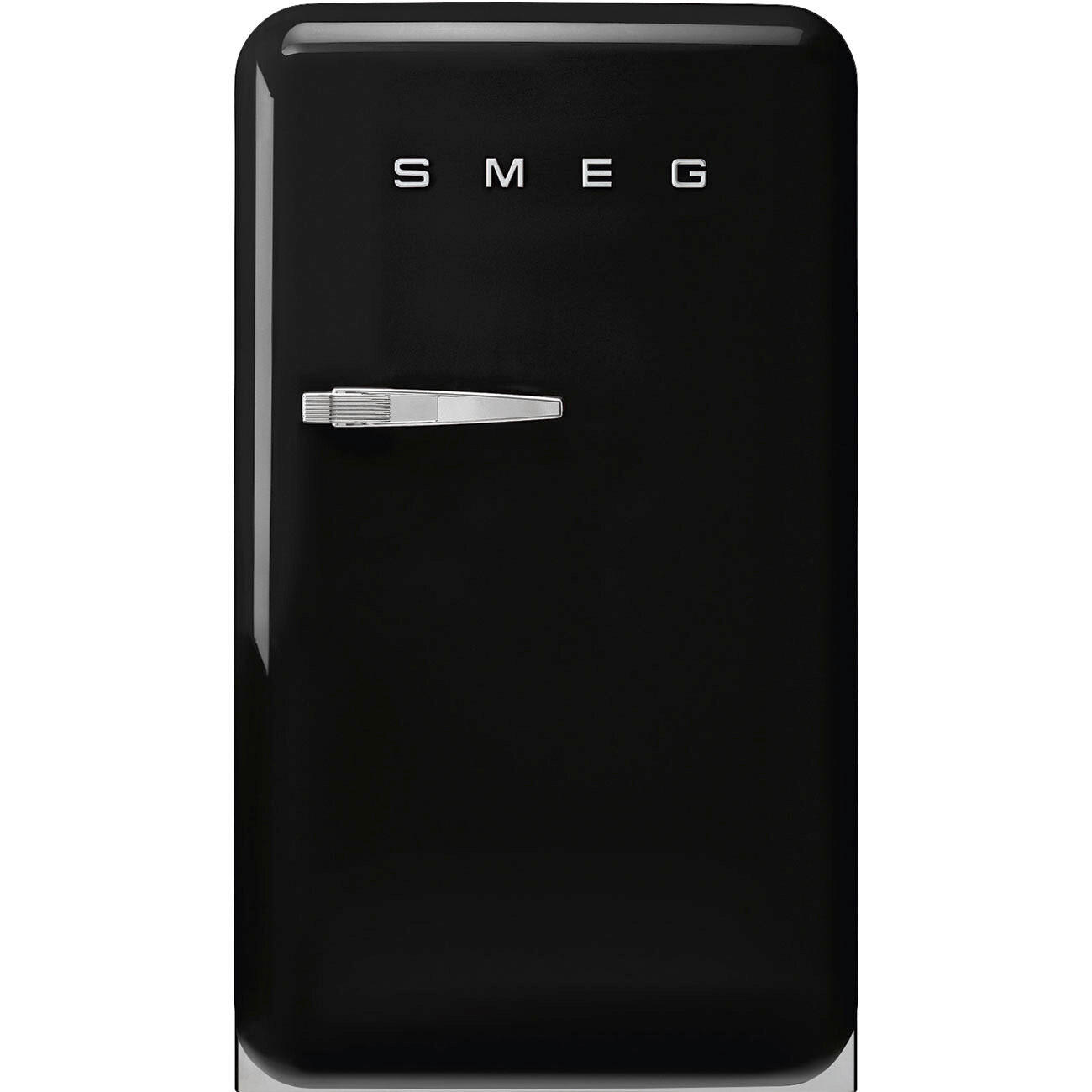 KÜHLSCHRANK 54.5/97.0/70.1 cm  - Schwarz Hochglanz, Trend, Metall (54.5/97.0/70.1cm) - SMEG