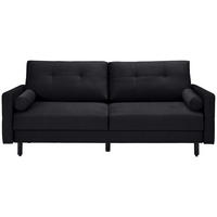 SCHLAFSOFA in Samt Schwarz  - Schwarz, Konventionell, Holz/Textil (220/95/98cm) - MID.YOU