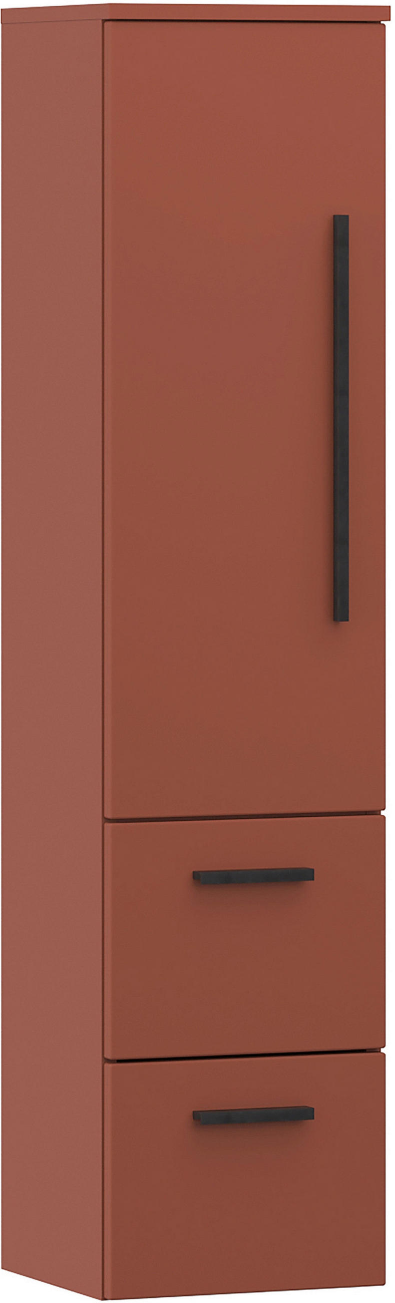 MIDISCHRANK 30/129,6/32,5 cm  - Rotbraun/Schwarz, KONVENTIONELL, Glas/Holzwerkstoff (30/129,6/32,5cm) - Belluti