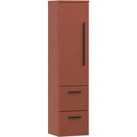 MIDISCHRANK 30/129,6/32,5 cm  - Rotbraun/Schwarz, KONVENTIONELL, Glas/Holzwerkstoff (30/129,6/32,5cm) - Belluti