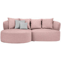 ECKSOFA  in Flachgewebe Altrosa  166/235 cm  - Schwarz/Altrosa, MODERN, Kunststoff/Textil (166/235cm) - Hom`in