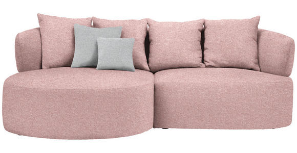 ECKSOFA  in Flachgewebe Altrosa  166/235 cm  - Schwarz/Altrosa, MODERN, Kunststoff/Textil (166/235cm) - Hom`in